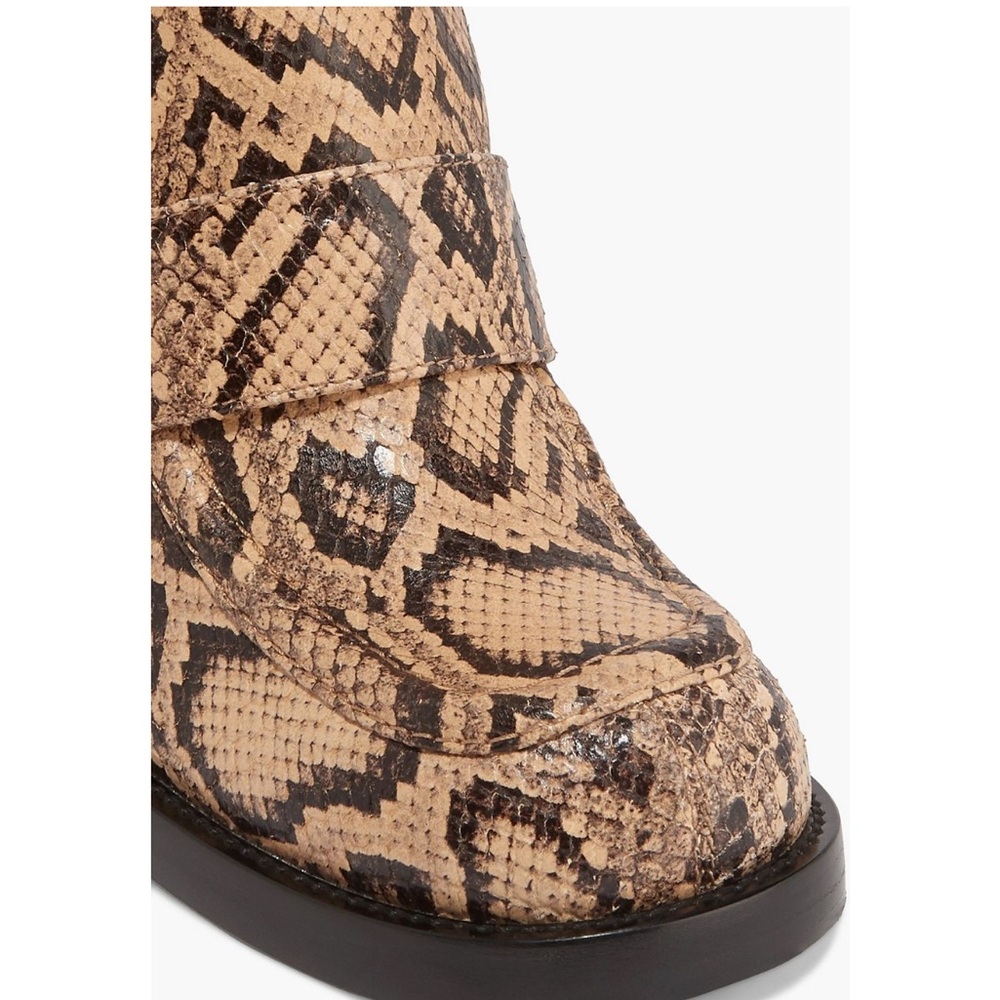 Chloe Adelie python-effect leather ankle boots si… - image 4